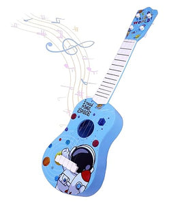 Toyshine 21" Space Theme 4 String Guitar Easy-to-Hold Thin Frets Low String Musical Instrument Learning Educational Toy Gift for Toddlers Kids