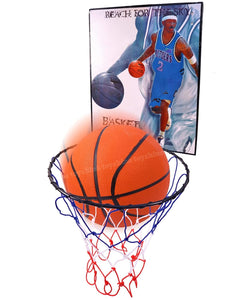 Toyshine Indoor Door and Wall Mountable Basketball Hoop Set with 7 No Basketball , Assorted Design (SSTP)