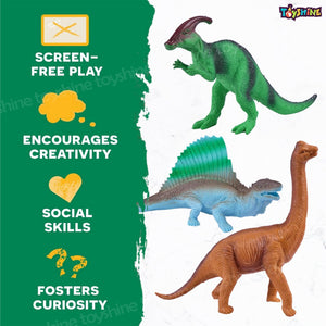 Toyshine 6 Pc Big Size Realistic Dinosaur Figure Educational Toys Animal Figurines for Kids Baby 2 3 4 5 Year Old, Non Toxic