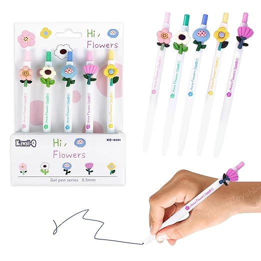 Toyshine Pc Cute Flower Design Fancy Fine Kawaii Gel Ink Pen for  Office Stationary School Supplies Birthday Party Favor Return Gift