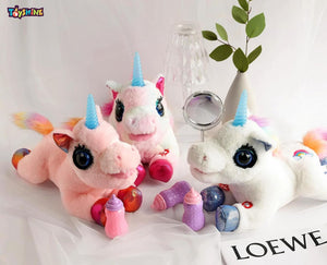 Toyshine Musical Light up Unicorn Stuffed Animal Glowing Singing Plush Toys Decor Birthday Christmas Children's Day Gifts for Toddlers Boy Girls Kids-White