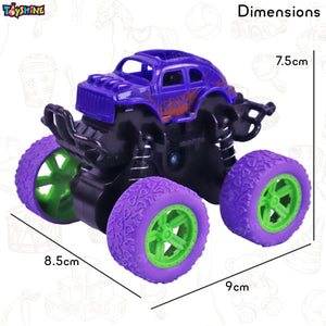 Toyshine Pack of 2 Friction Powered Mini Rock Crawler four-wheel drive off-road stunt toy car for Kids, Multicolor