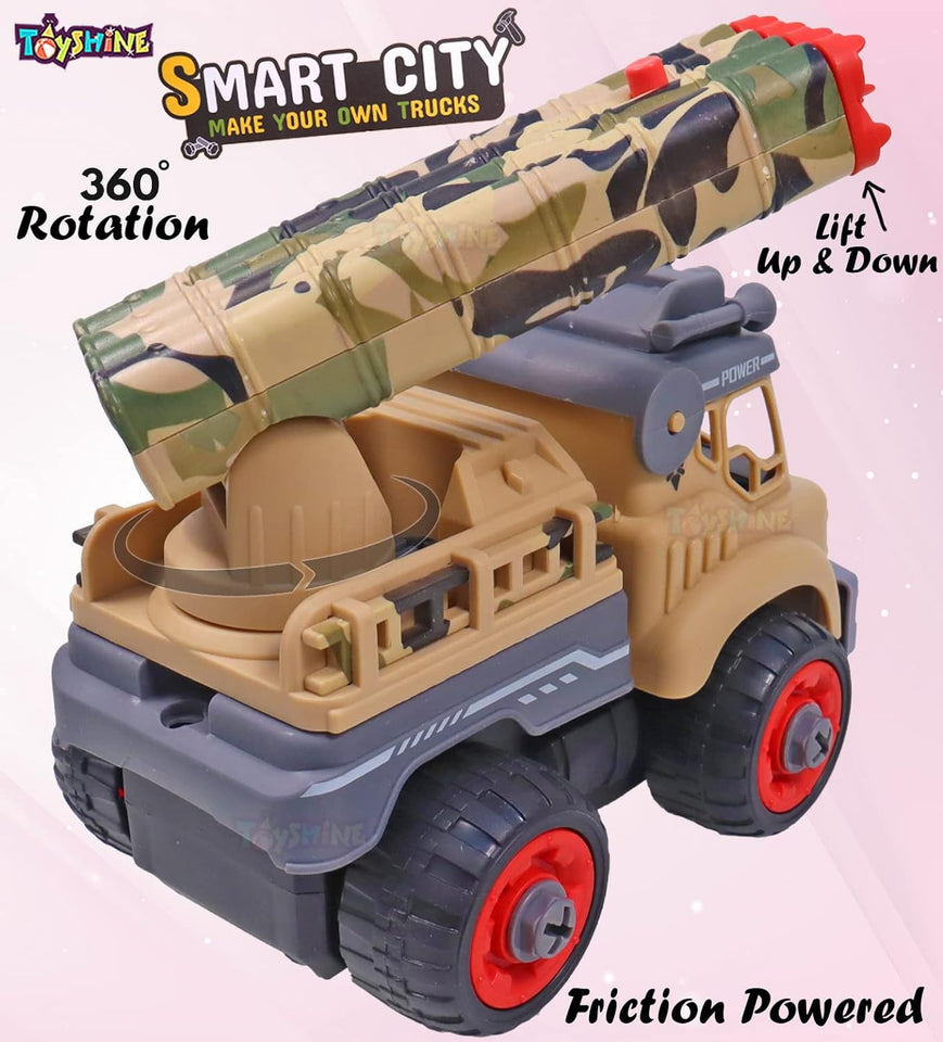 Toyshine Take-a-Part DIY Army Vehicle Truck Car Toy Set, Friction Motion, - Model B