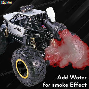 Toyshine 1:16 Scale 2.4Ghz Rechargeable Remote Control 4WD Alloy Off Road All Terrain Rock Crawler Toy Car inbuilt with Booster Spray Function and Long Battery Life for Kids Adults - Silver