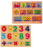 Toyshine Wooden ABC ABD 123 Letters and Numbers Puzzle Toy, Educational and Learning Toy - Set 2 - C