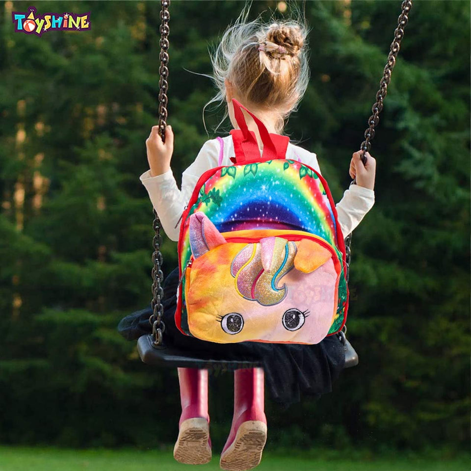Toyshine Cute Kids Toddler Backpack Plush Toy Animal Cartoon Children Bag for 2~5 Years Baby- Unicorn: RED - B