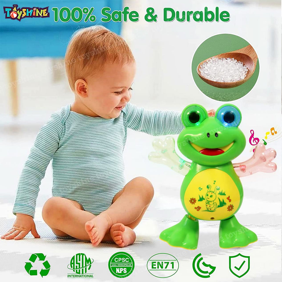 Toyshine Musical and Dancing Frog Toy with Lights, Dancing Walking Toys, Baby Infant Toy Learning Development