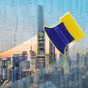 Spanker Magnetic Window Cleaner Double-Side Glazed Two Sided Glass Cleaner Wiper with 2 Extra Cleaning Cotton Cleaner Squeegee Washing Equipment Household Cleaner Style SSTP