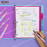 Toyshine 3pc Fountain Pen Combo with Stress Relief Notebook and Highlighter School Stationery