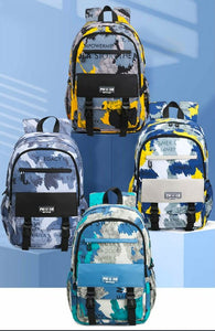 Toyshine Camo Print High School College Backpacks for Teen Girls Boys Lightweight Bag - Grey