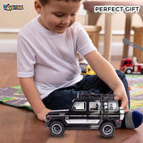 Toyshine 24 * 10cm Friction Powered Jeep with Music and Lights Smooth Push and Go Pretend Play Toy Car inbuilt with Doors Openable Feature Great Gift for Children Boys Girls - Black