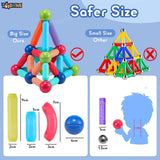 Toyshine 64 Pc Magnetic Roundels Sticks Building Block Constructing & Creative Learning Educational Toy Stem Kit for 3+ yrs Kids