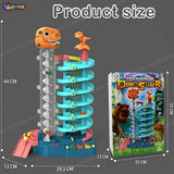 Toyshine 71 Pc DIY Parking Vehicle Playset Adventure Toy with Moving T-Rex Dinosaur for Age 3+Tower Cars Garage