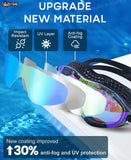 Spanker Pack of 2 Anti Fog Anti-UV Wide View Leak Proof Adjustable Swimming Goggles for Teenagers and Adults - Multicolor