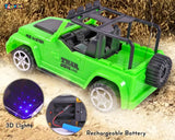 Toyshine 1:18 RC Scale Remote Control Rechargeable Wireless Toy Jeep with Lights for Kids Endless Childhood Fun Birthday Party Gift Return Gift -Green