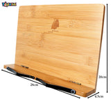 Toyshine Foldable Bamboo Cookbook Stand 11" x 8.75" Portable Recipe Holder, Reading Frame Rest Holder Adjustable Desk Bookrest, Tablet Stand/Textbook Book Holder/, Smooth Surface No Pattern