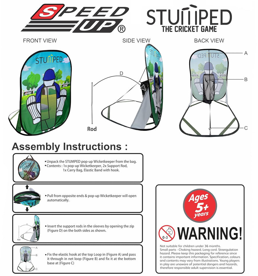 Toyshine Foldable Standing Stumped Cricket Game for Kids Age 4 and Above Fun Activity Game Ball Included