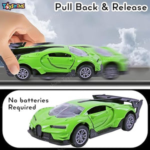 Toyshine 1:32 Scale Die Cast Racing Model Vehicle Toy Car with Pull Back Function Along with Opening Door Feature for Kids Boy Girl 3+, Green