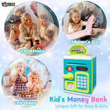 Toyshine Money Safe Kids with Finger Print Sensor Piggy Savings Bank with Electronic Lock, Light Green
