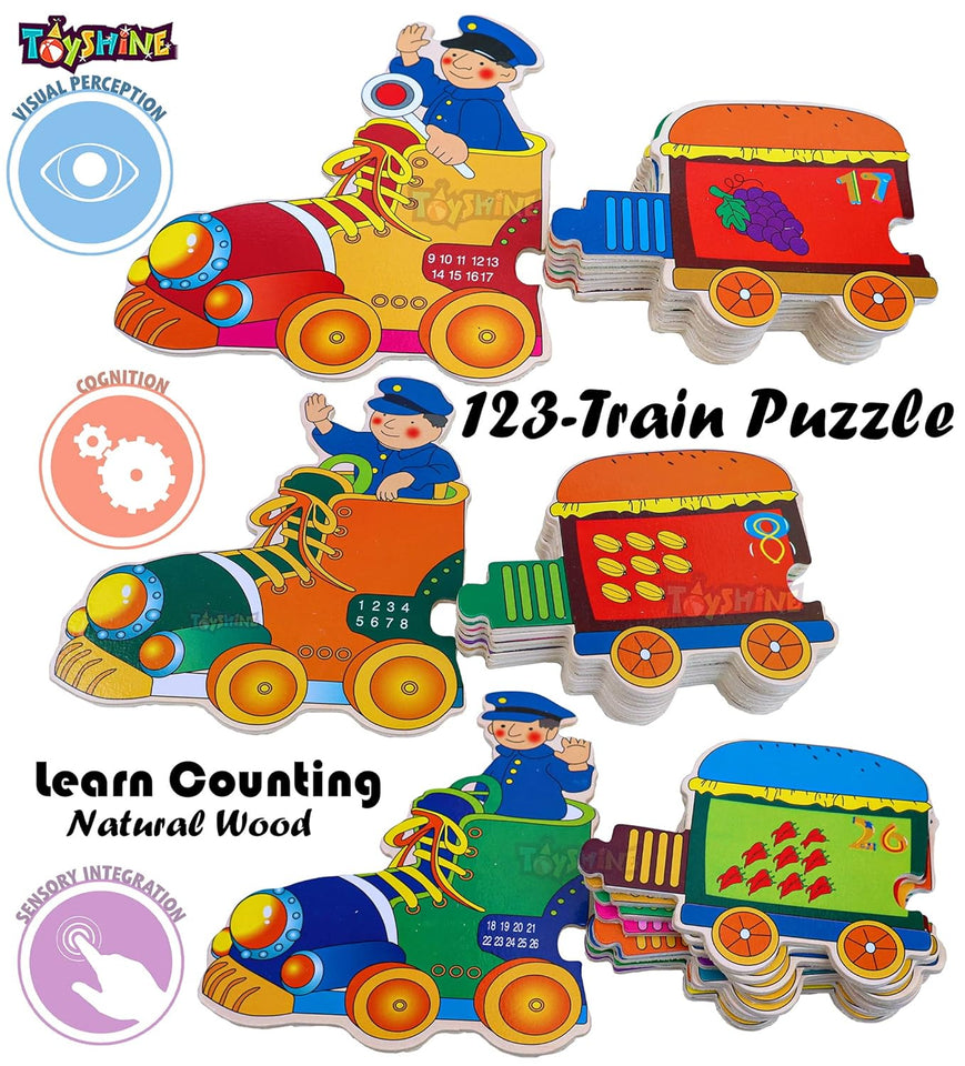 Toyshine 123 Train Puzzle Numbers Toy, Educational and Learning Toy - 123