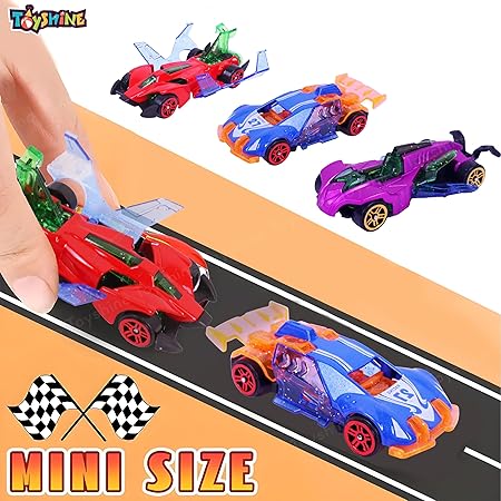 Toyshine Pack of 6 Free Wheel Speed Racing 1:72 Scale Die cast Kids Collectable Vehicle Toy Set Educational Play Set Return Gift for Age 3+