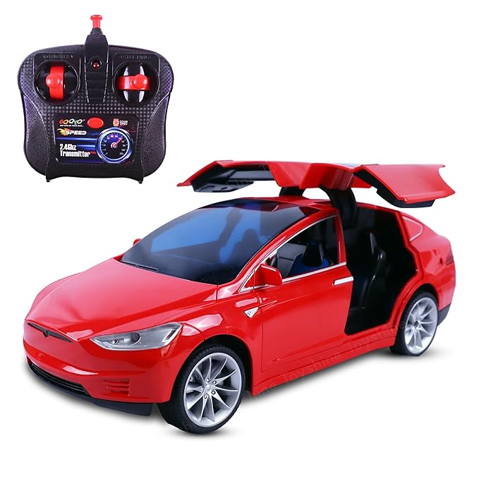 Toyshine 1:16 Scale 2.4Ghz Rechargeable Remote Control Fast Racing Toy Car inbuilt with Opening Doors Feature for Kids Adults - Red