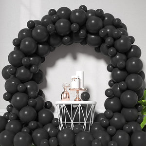 Toyshine Black Metallic Balloons for Party with 50pc 12inc Thick balloons Set