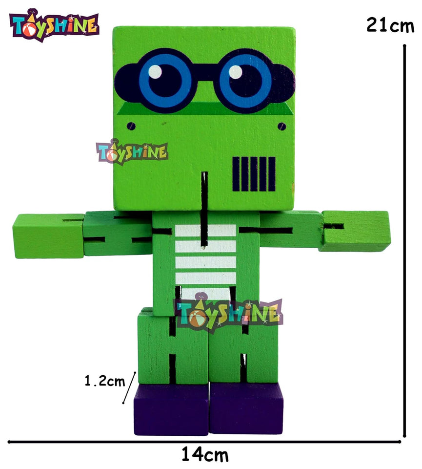 Toyshine Wooden My First Robot Deformation Elastic Robot for Children Toy Gift