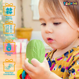 Toyshine Realistic Sliceable 5 Pcs Vegetables Cutting Play Toy Set, Can Be Cut in 2 Parts, Pastel Color