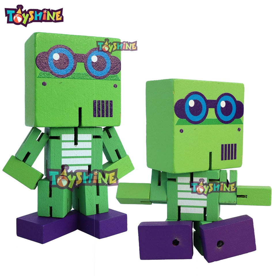 Toyshine Wooden My First Robot Deformation Elastic Robot for Children Toy Gift