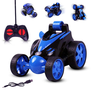Toyshine 1:24 Scale Remote Control 360° Rotating Rechargeable Radio Control Stunt car for Kids 3+ yrs - Blue