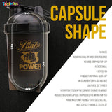 Toyshine Capsule Shape Bottle Shaker Pro Series Perfect for Protein Shakes and Pre Workout, 24 Oz ,Black SSTP