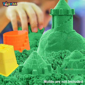 Toyshine Creative Sand Set for Kids – Natural Sand Kit for Kids,| Soft Sand Clay Toys for Kids Boys Girls Without Mould - 500G, Green - Pack of 6