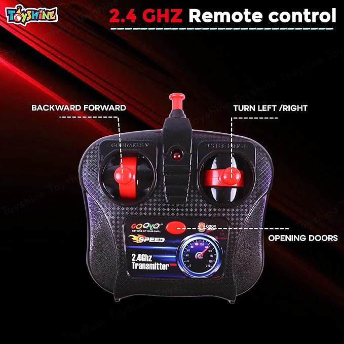 Toyshine 1:16 Scale 2.4Ghz Rechargeable Remote Control Fast Racing Toy Car inbuilt with Opening Doors Feature for Kids Adults - Red