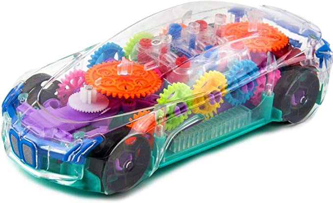 Toyshine Concept Musical and 3D Lights Kids Transparent Car, Toy for 2-5 Year Kids