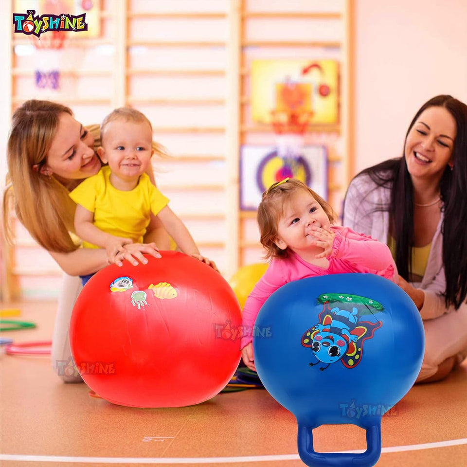 Toyshine 45 cm Inflatable Hopping Balls|Jumping Therapy Balls for kids with Handle