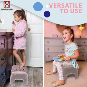 Spanker Set of 3 Non-Slip Durable Sitting Stools for Kids Toddler Suitable for Living Room Study Room Bathroom Sink Kitchen Multi-Color