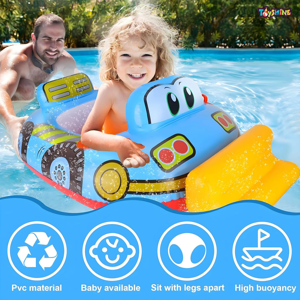 Toyshine Inflatable Construction Theme Swimming Pool Tub Tube Water Play Centre Toy for Kids - 78 x 58 Cms