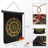 Toyshine Magnetic Dart Board, 15 Double-Sided Magnetic Dart Game Set with 6 Magnetic Darts Safety, Indoor Outdoor Games Office Sport Leisure Board Games for Adults Kids- Multi Color (SSTP)