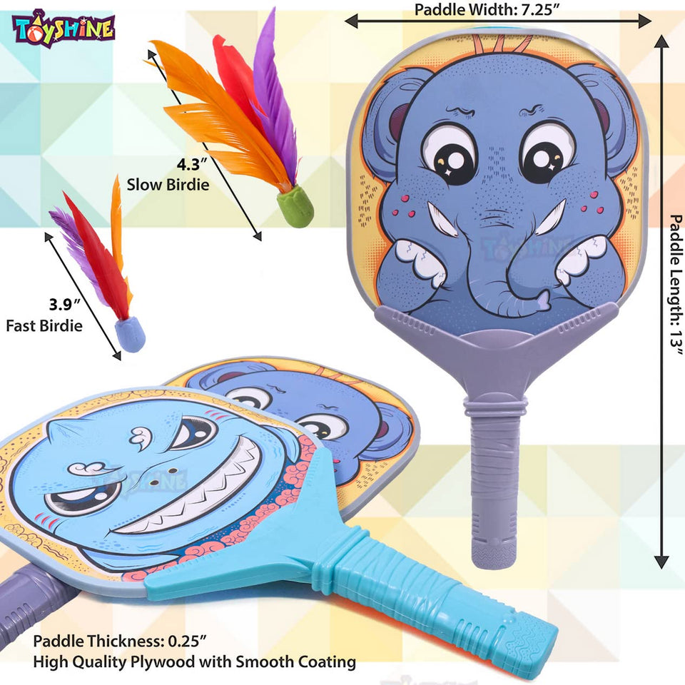 Toyshine Kids Animal Design Easy Badminton Indoor Outdoor Year-Round Fun Racquet Game for Boys, Girls, and People of All Ages- Unique Design
