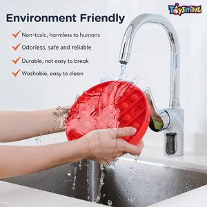 Toyshine 2pc Heavy Red Circle and Yellow Square Pop it Fidget Popping Sounds Toy