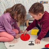 Toyshine 2pc Heavy Red Circle and Yellow Square Pop it Fidget Popping Sounds Toy