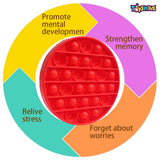 Toyshine 2pc Heavy Red Circle and Yellow Square Pop it Fidget Popping Sounds Toy