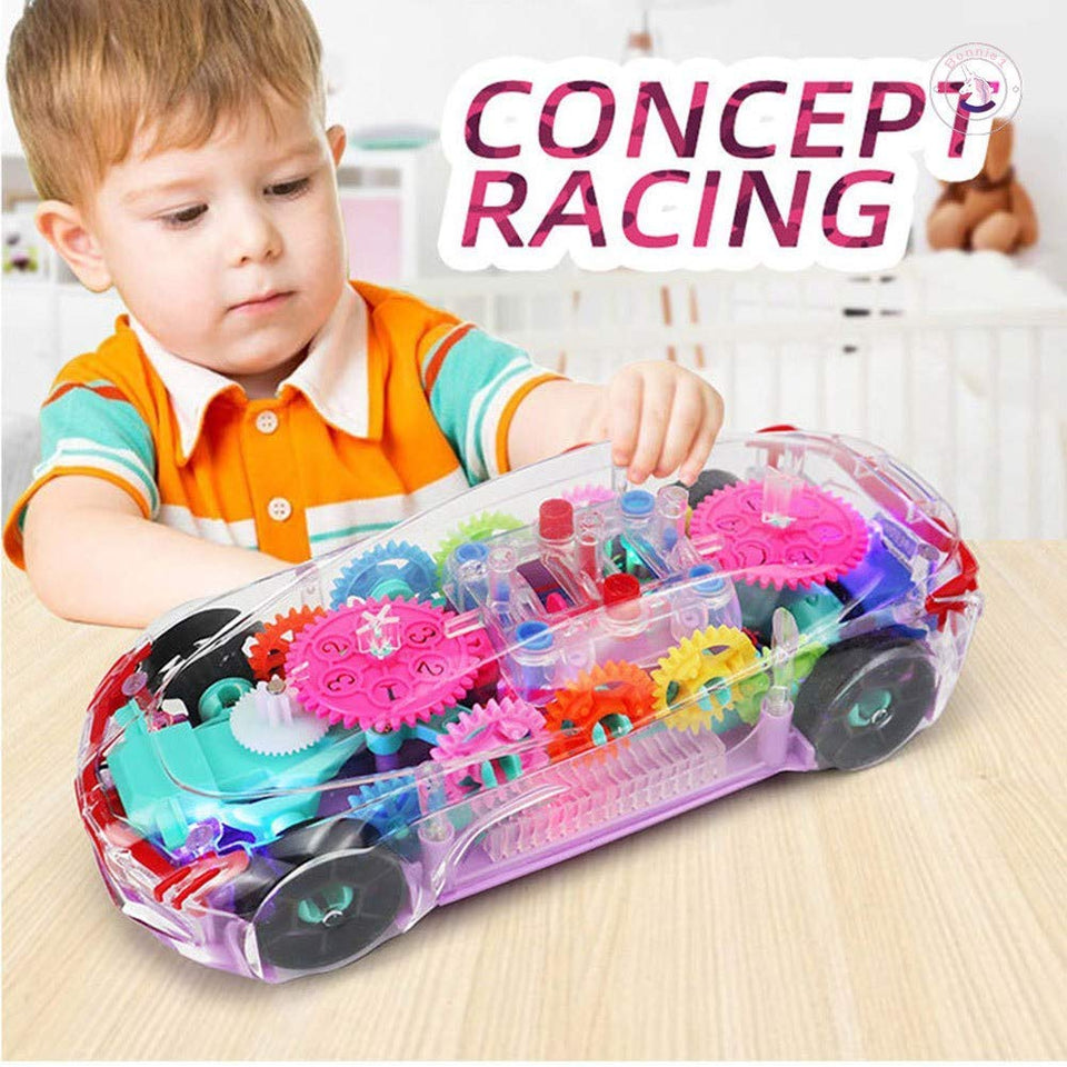 Transparent Toy Car with Music & Lights 