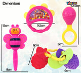 Toyshine Combo Pack of 2 | Musical & Dancing Frog and 5 PCS Rattle Set