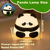 Toyshine Sad Panda Night Light Squishy Silicone 3-Level Dimmable LED Rechargeable Touch Lamp with Timer Function for Bedroom & Office