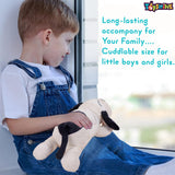 Toyshine Pack of 6 Soft Toy for Kids Boy Girl Baby | Soft Feather Cotton Fabric, Sleeping Dog, Off White Black, 24 Cms, Return Gift Set