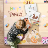 Toyshine 144cm x 176cm Baby Play Mat for Floor Extra Large Foam Play Mat for Baby Foldable Reversable Waterproof Gym Activity Crawling Mat Non Toxic - Animal Print