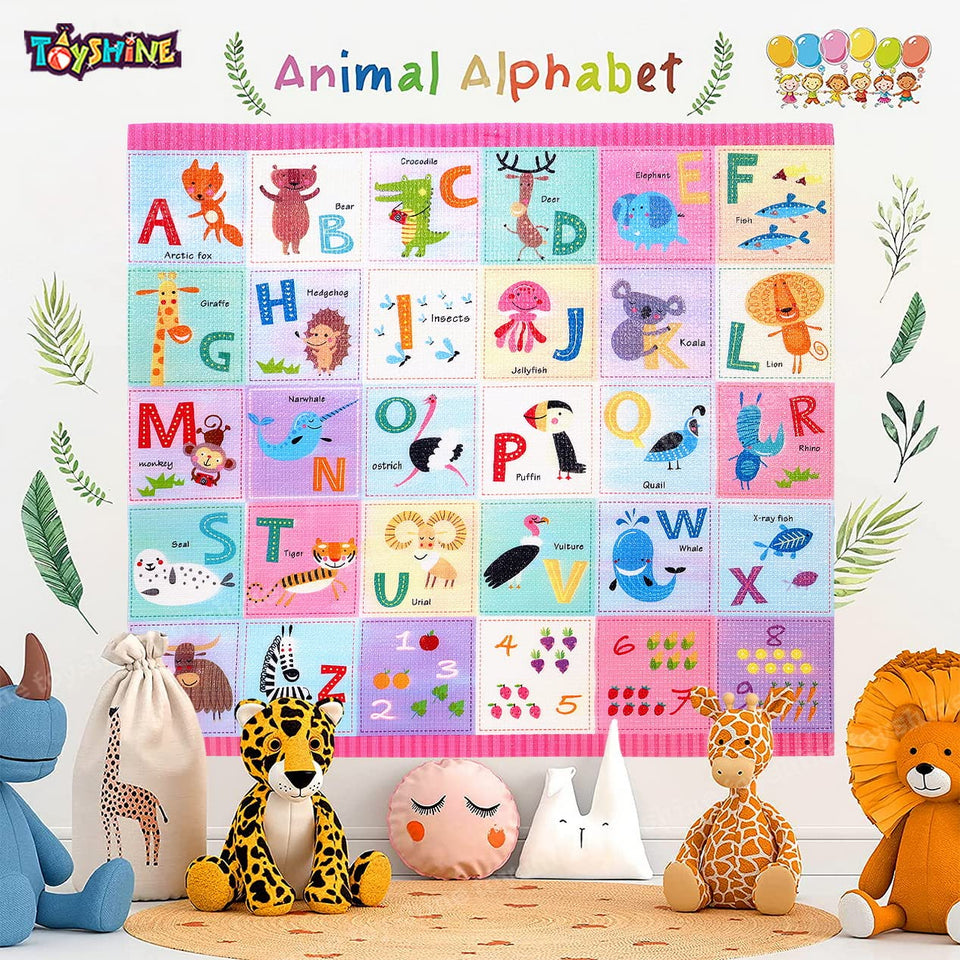 Toyshine Colourful Animal Alphabet ABC Kids Wall Foam Stickers |Peel and Stick Sheet for Kids