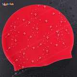 Toyshine Silicone Long Hair Swim Caps - Durable Silicone Swimming Cap (Pack of 2) Red -Black SSTP